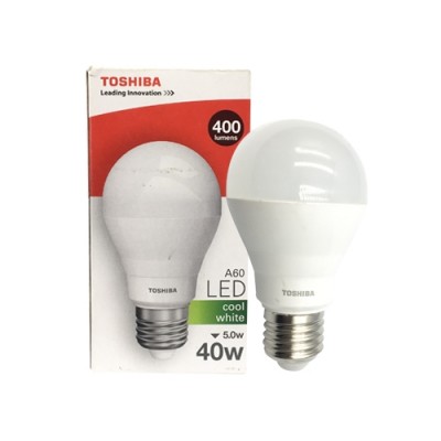 หลอดไฟ LED A60 5W คลูไวท์ E27 G3 TOSHIBA