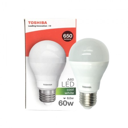 หลอดไฟ LED A60 8W CW E27 (G3) TOSHIBA