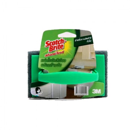 สก็อตไบรท์+ด้าม สีเขียว Floor & Bath Scrub 3M