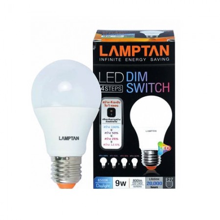หลอดไฟ LED BULB DIM/Switch - 9W DayLight LAMPTAN