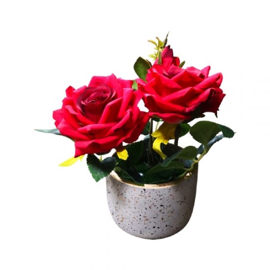 ดอกไม้ประดิษฐ์กุหลาบอังกฤษ Q28-8 สีแดง